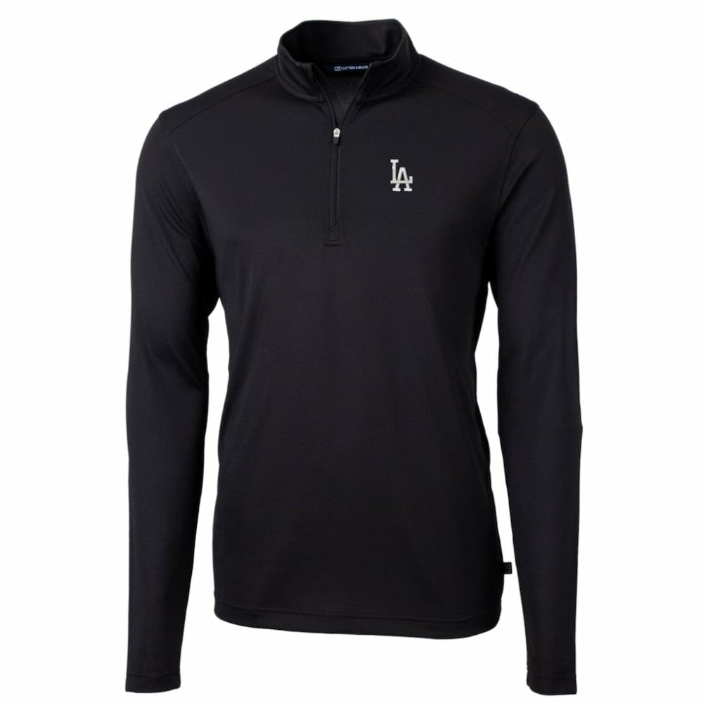 Los Angeles Dodgers Cutter & Buck Big & Tall Virtue Eco Pique Quarter-Zip Pullover Jacket - MLB Jackets