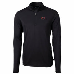 Cincinnati Reds Cutter & Buck Big & Tall Virtue Eco Pique Quarter-Zip Pullover Jacket - MLB Jackets