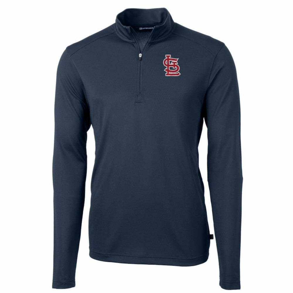 St. Louis Cardinals Cutter & Buck Big & Tall Virtue Eco Pique Quarter-Zip Pullover Jacket - MLB Jackets