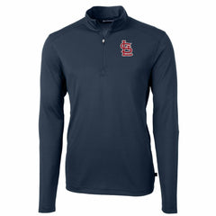 St. Louis Cardinals Cutter & Buck Big & Tall Virtue Eco Pique Quarter-Zip Pullover Jacket - MLB Jackets