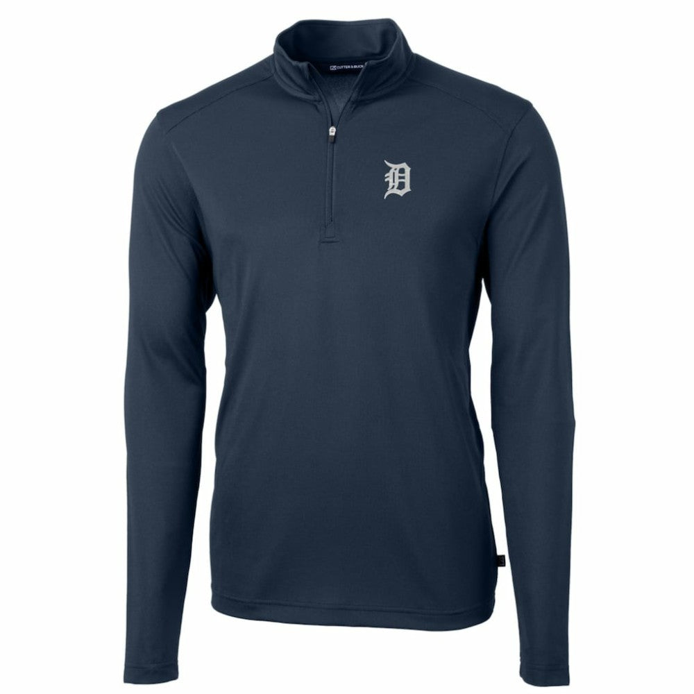 Detroit Tigers Cutter & Buck Big & Tall Virtue Eco Pique Quarter-Zip Pullover Jacket - MLB Jackets