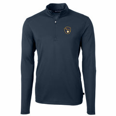Milwaukee Brewers Cutter & Buck Big & Tall Virtue Eco Pique Quarter-Zip Pullover Jacket - MLB Jackets