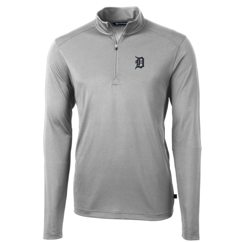 Detroit Tigers Cutter & Buck Big & Tall Virtue Eco Pique Quarter-Zip Pullover Jacket - MLB Jackets