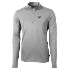 New York Yankees Cutter & Buck Big & Tall Virtue Eco Pique Quarter-Zip Pullover Jacket - MLB Jackets
