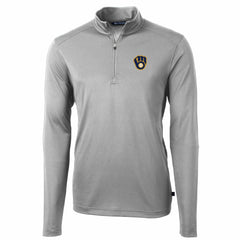 Milwaukee Brewers Cutter & Buck Big & Tall Virtue Eco Pique Quarter-Zip Pullover Jacket - MLB Jackets