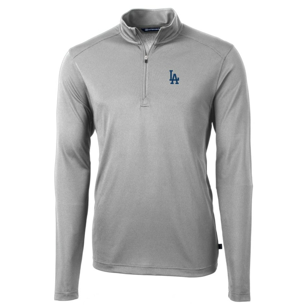 Los Angeles Dodgers Cutter & Buck Big & Tall Virtue Eco Pique Quarter-Zip Pullover Jacket - MLB Jackets