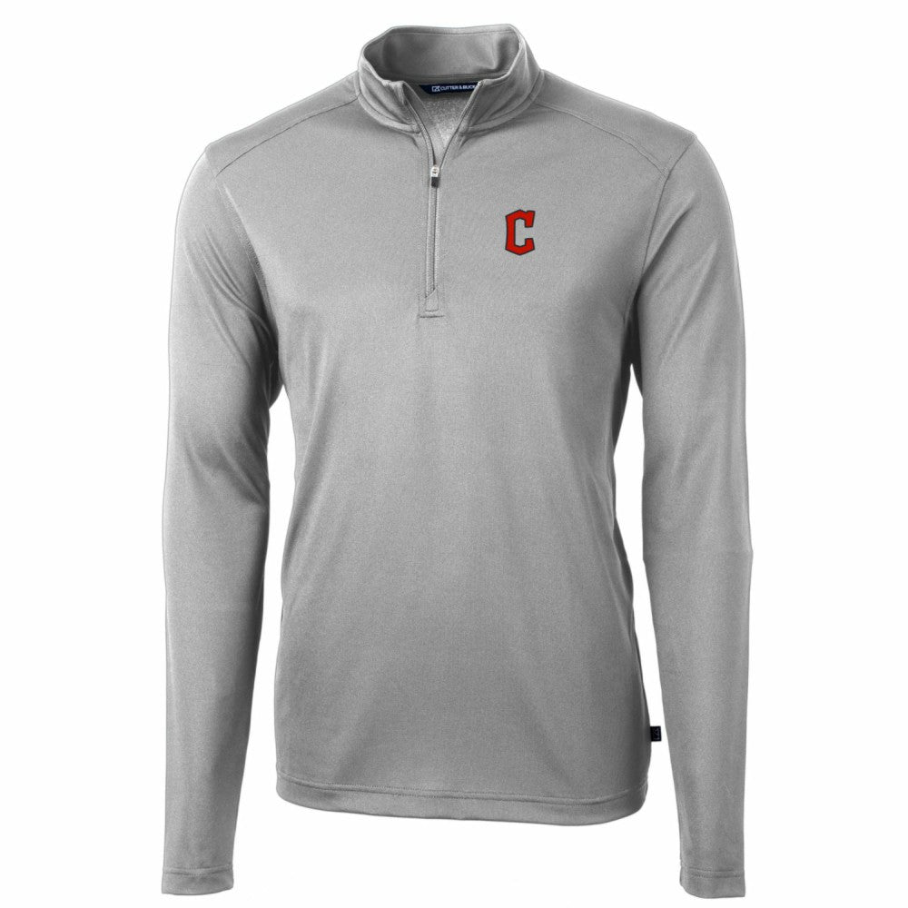 Cleveland Guardians Cutter & Buck Big & Tall Virtue Eco Pique Quarter-Zip Pullover Jacket - MLB Jackets
