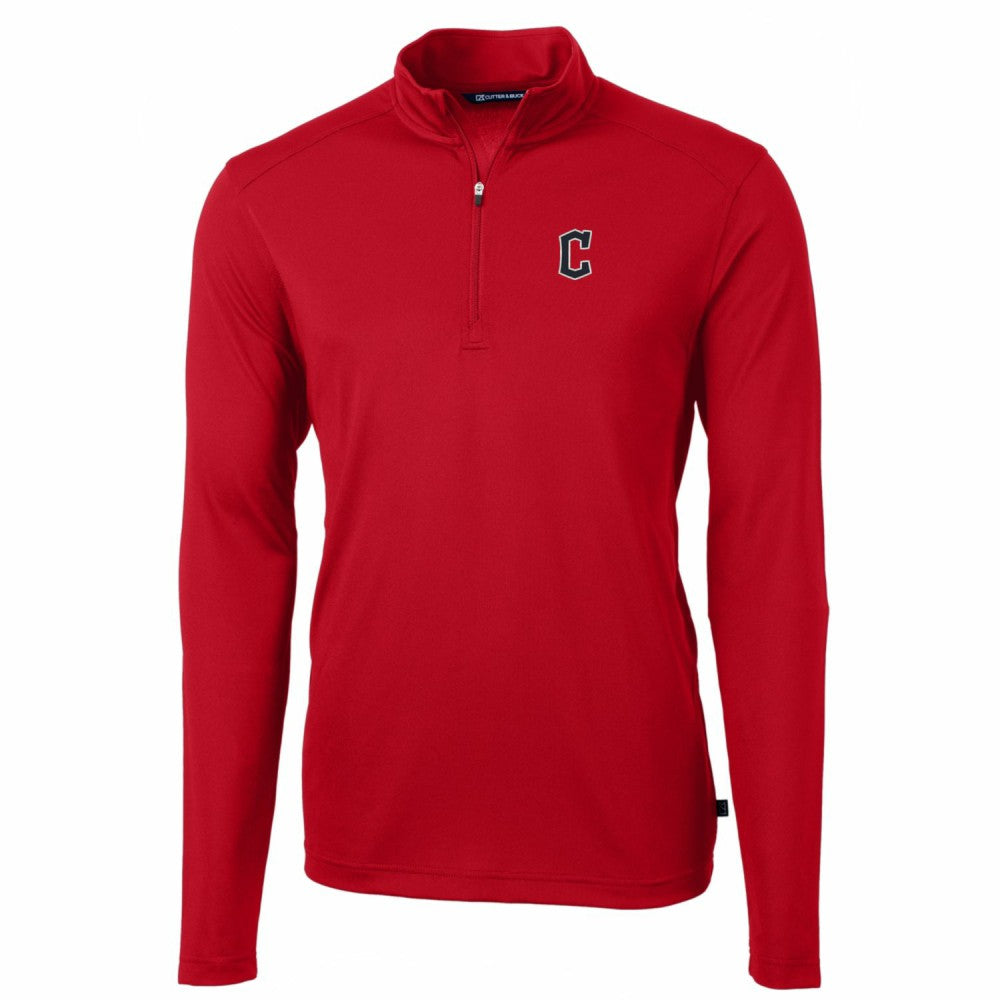 Cleveland Guardians Cutter & Buck Big & Tall Virtue Eco Pique Quarter-Zip Pullover Jacket - MLB Jackets