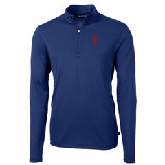 Philadelphia Phillies Cutter & Buck Big & Tall Virtue Eco Pique Quarter-Zip Pullover Jacket - MLB Jackets