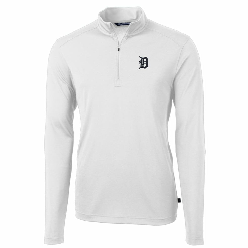 Detroit Tigers Cutter & Buck Big & Tall Virtue Eco Pique Quarter-Zip Pullover Jacket - MLB Jackets
