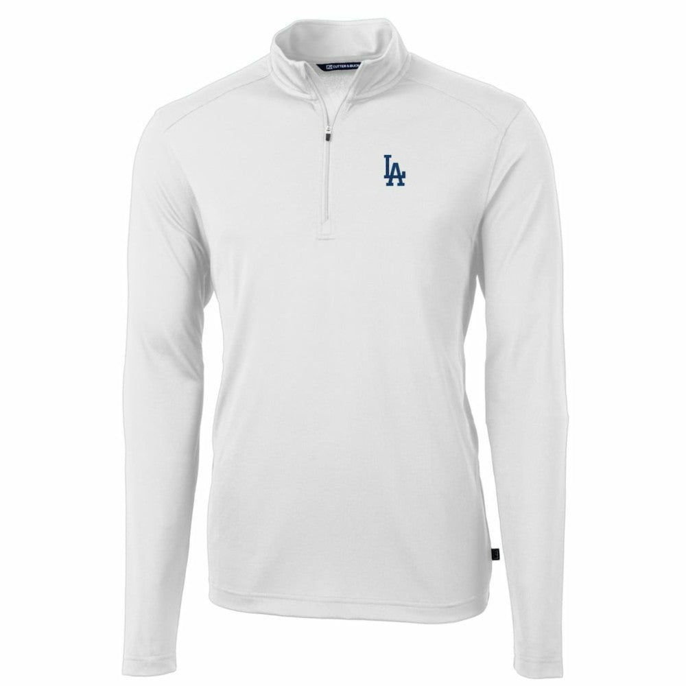 Los Angeles Dodgers Cutter & Buck Big & Tall Virtue Eco Pique Quarter-Zip Pullover Jacket - MLB Jackets