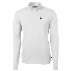 Los Angeles Dodgers Cutter & Buck Big & Tall Virtue Eco Pique Quarter-Zip Pullover Jacket - MLB Jackets