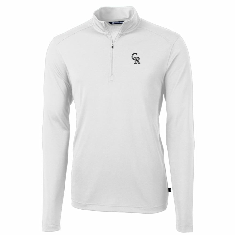 Colorado Rockies Cutter & Buck Big & Tall Virtue Eco Pique Quarter-Zip Pullover Jacket - MLB Jackets