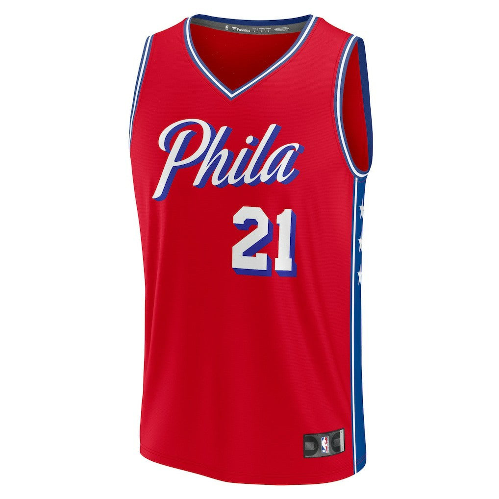 Red Joel Embiid Philadelphia 76ers Fast Break Replica Player Jersey | NBA