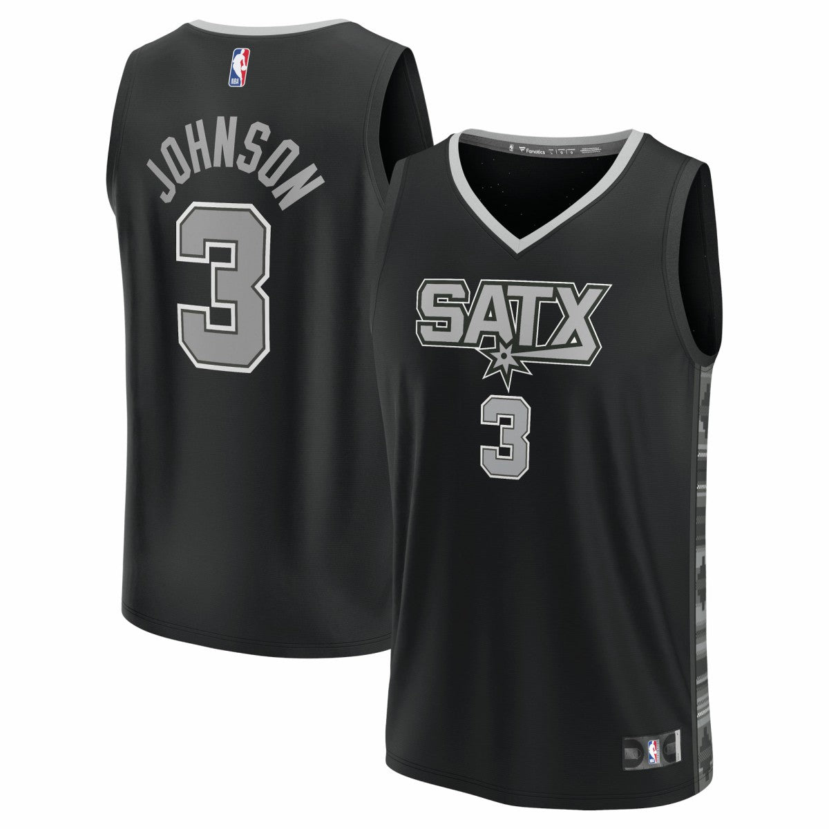 Black Keldon Johnson San Antonio Spurs Fast Break Replica Player Jersey | NBA