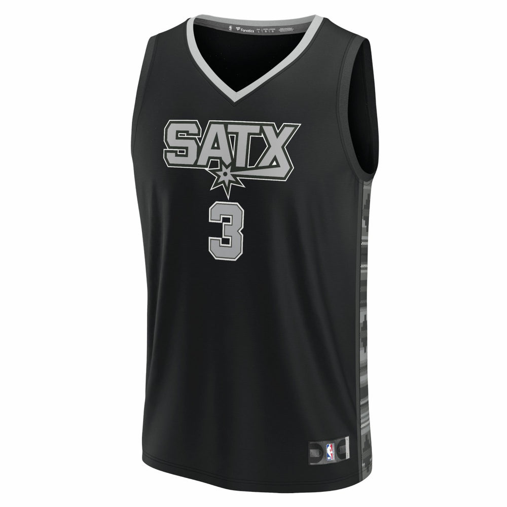 Black Keldon Johnson San Antonio Spurs Fast Break Replica Player Jersey | NBA