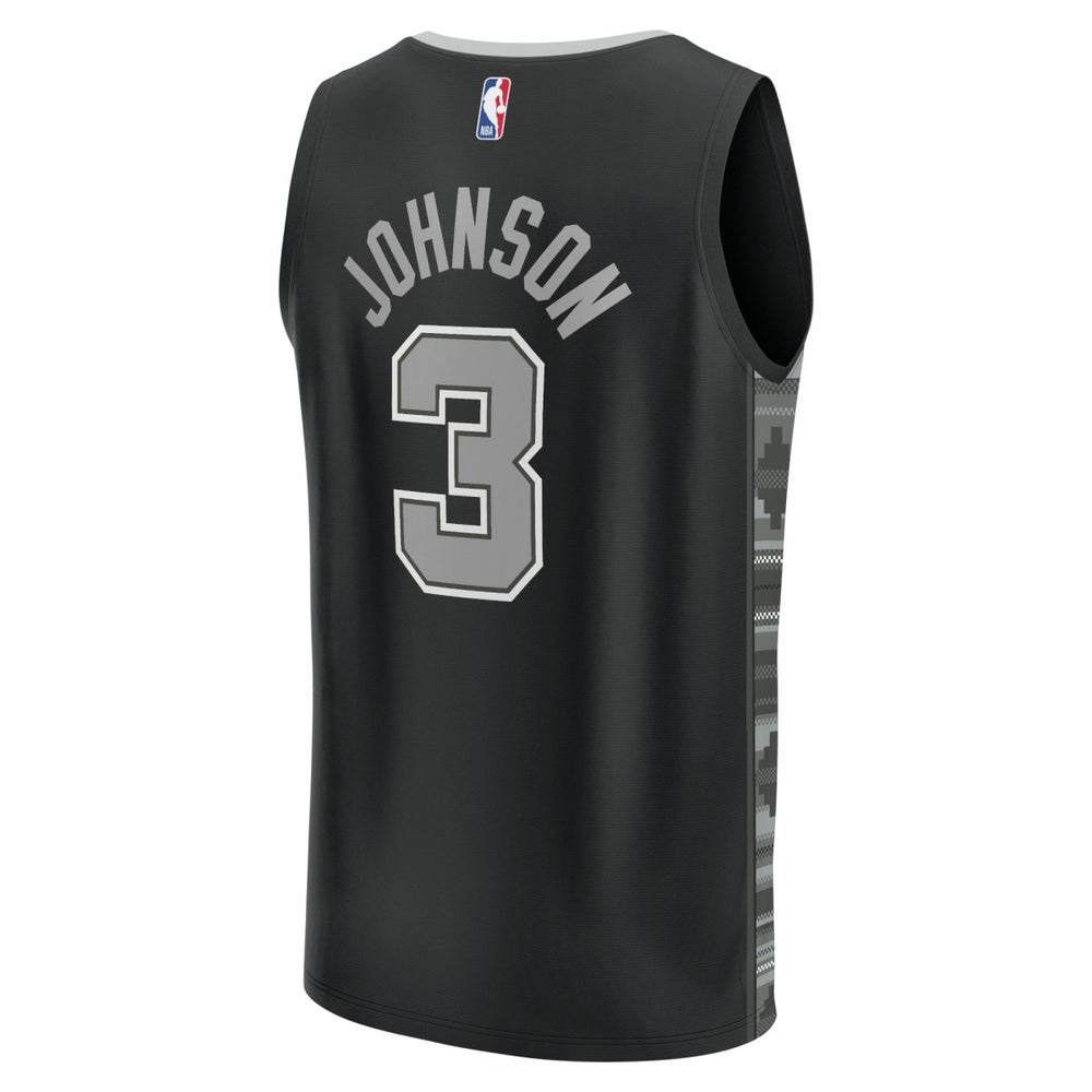Black Keldon Johnson San Antonio Spurs Fast Break Replica Player Jersey | NBA