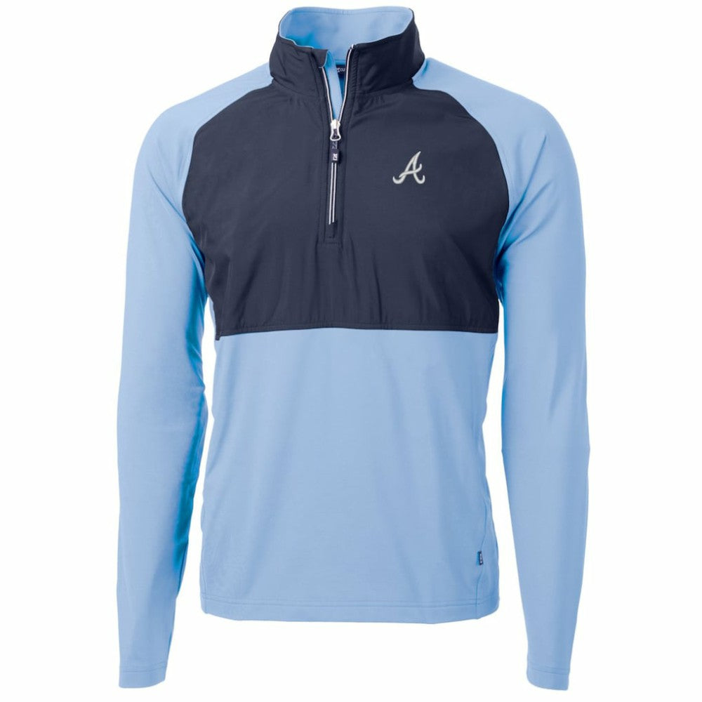 Atlanta Braves Cutter & Buck Adapt Eco Knit Hybrid Recycled Quarter-Zip Pullover Jacket - MLB Jackets