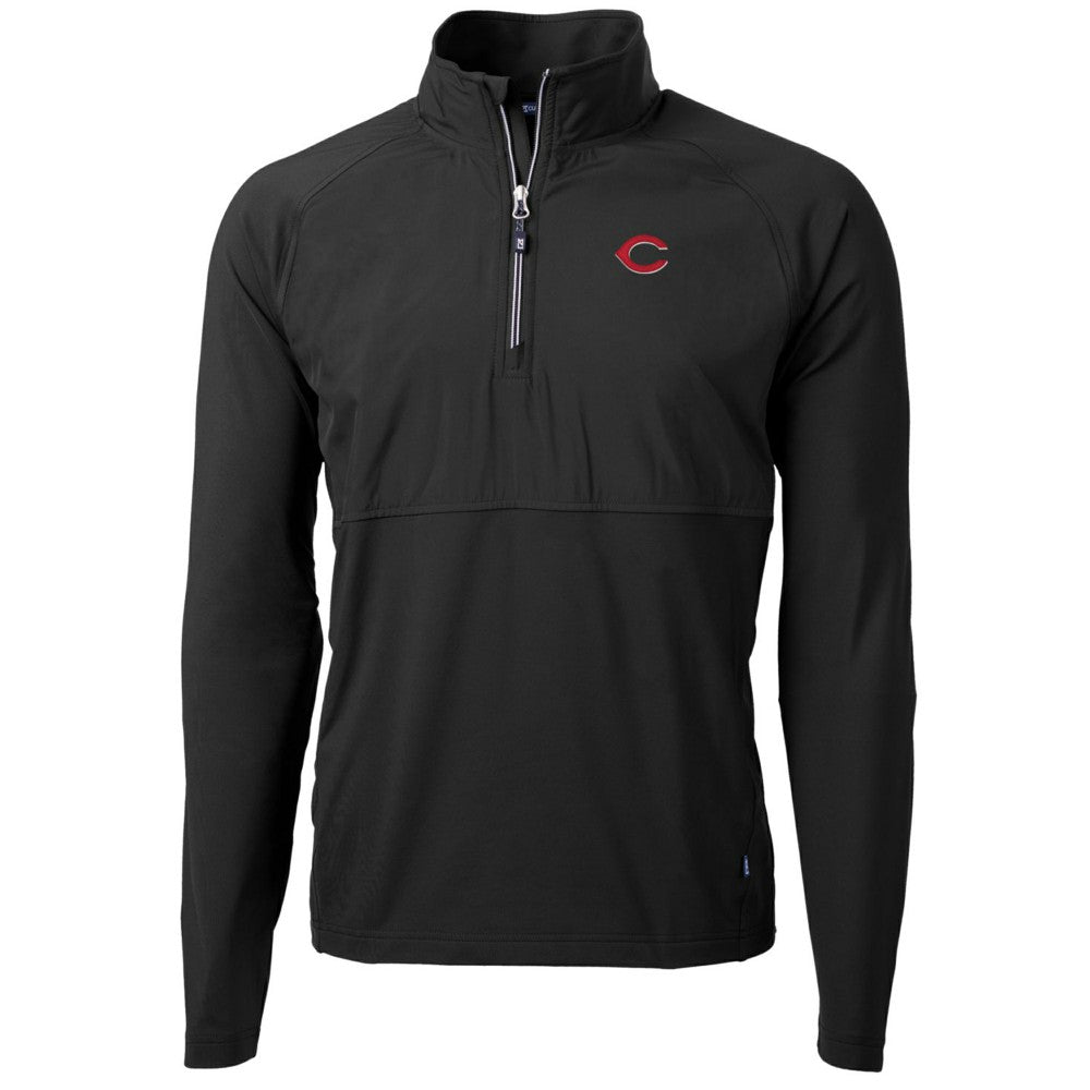 Cincinnati Reds Cutter & Buck Adapt Eco Knit Hybrid Recycled Quarter-Zip Pullover Jacket - MLB Jackets