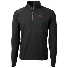 Cincinnati Reds Cutter & Buck Adapt Eco Knit Hybrid Recycled Quarter-Zip Pullover Jacket - MLB Jackets
