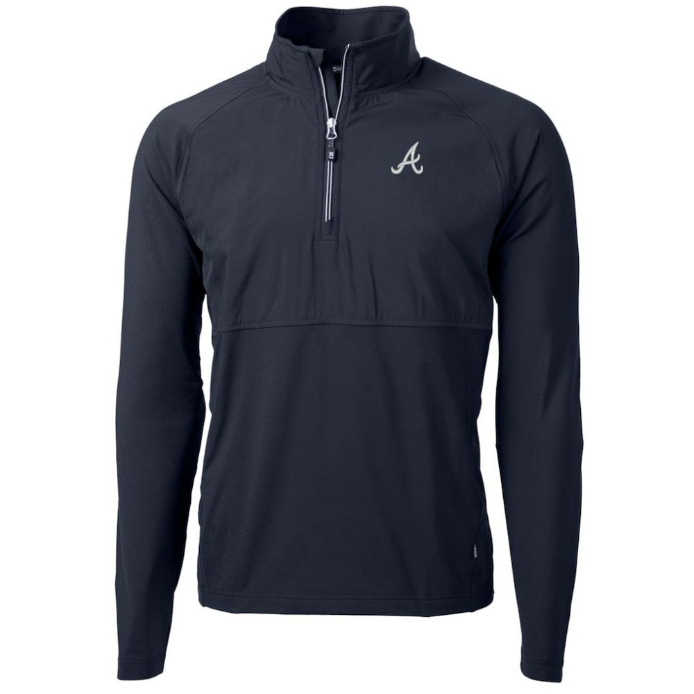 Atlanta Braves Cutter & Buck Adapt Eco Knit Hybrid Recycled Quarter-Zip Pullover Jacket - MLB Jackets