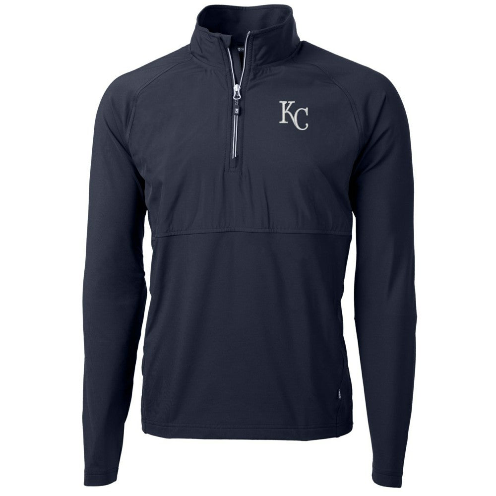 Kansas City Royals Cutter & Buck Adapt Eco Knit Hybrid Recycled Quarter-Zip Pullover Jacket - MLB Jackets