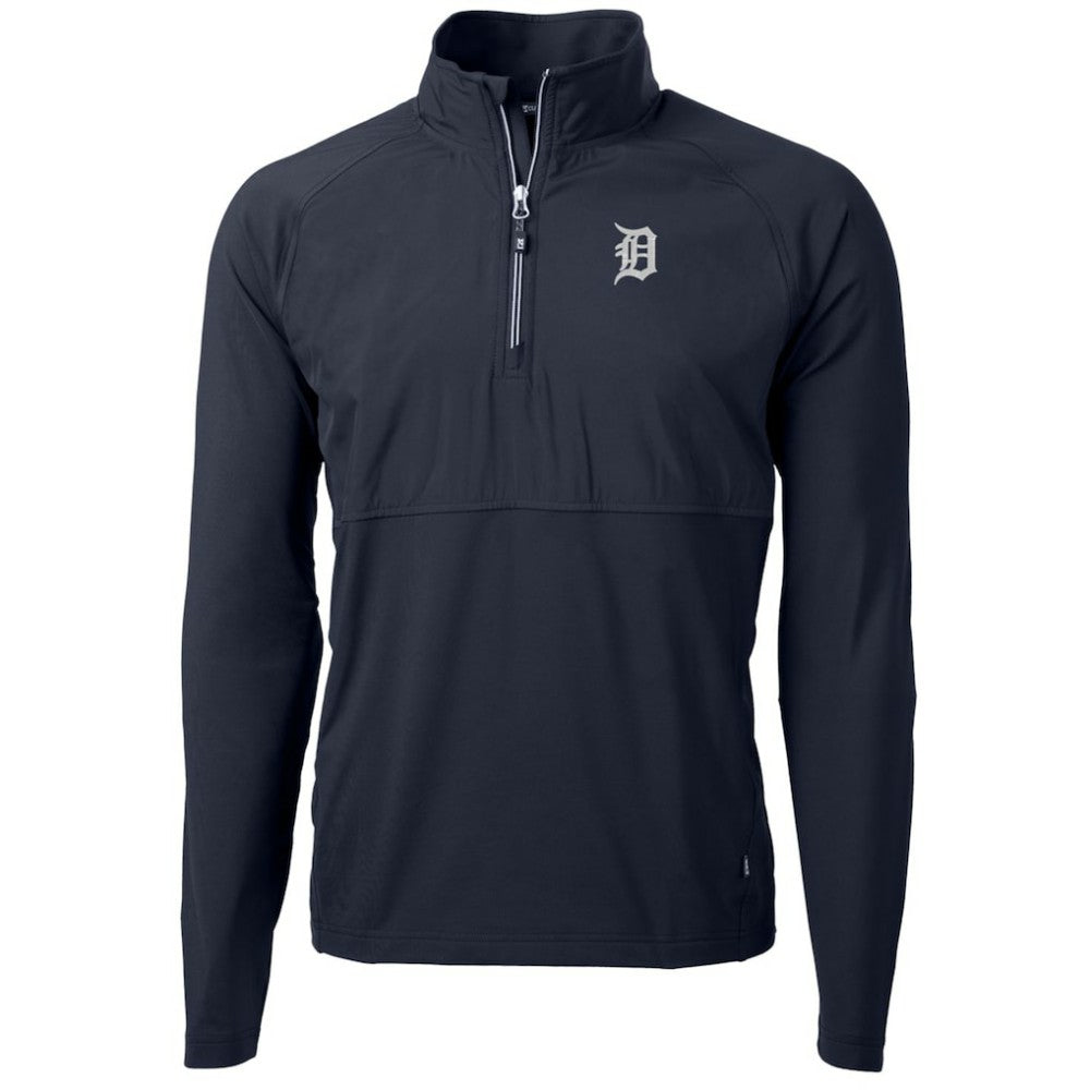 Detroit Tigers Cutter & Buck Adapt Eco Knit Hybrid Recycled Quarter-Zip Pullover Jacket - MLB Jackets