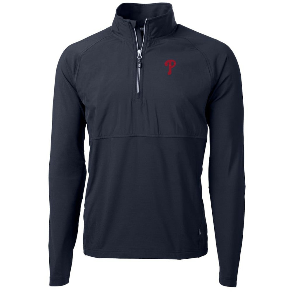 Philadelphia Phillies Cutter & Buck Adapt Eco Knit Hybrid Recycled Quarter-Zip Pullover Jacket - MLB Jackets