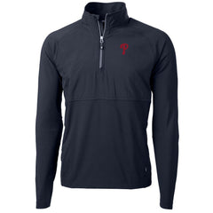 Philadelphia Phillies Cutter & Buck Adapt Eco Knit Hybrid Recycled Quarter-Zip Pullover Jacket - MLB Jackets