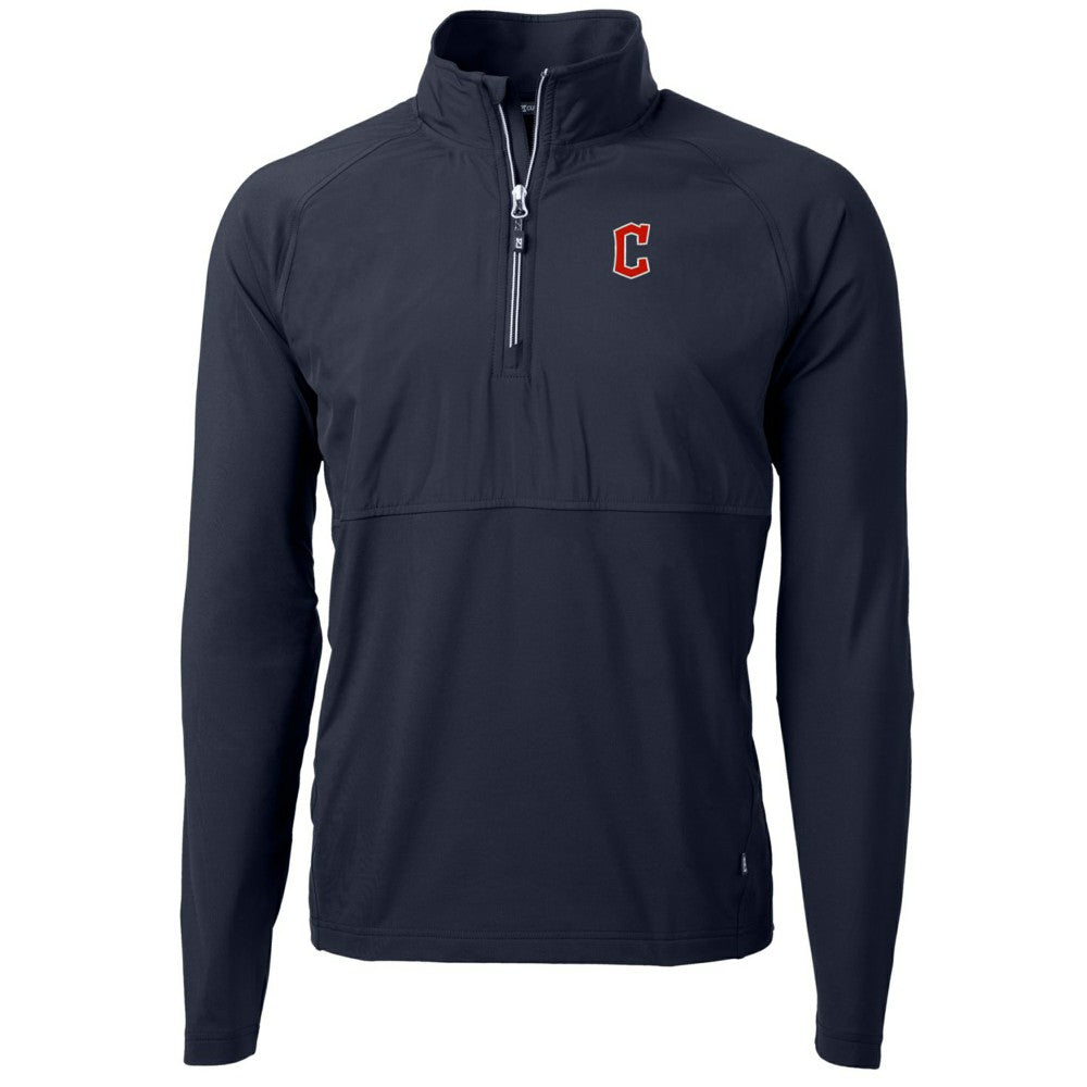 Cleveland Guardians Cutter & Buck Adapt Eco Knit Hybrid Recycled Quarter-Zip Pullover Jacket - MLB Jackets