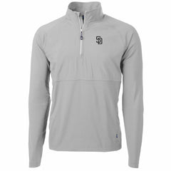 San Diego Padres Cutter & Buck Adapt Eco Knit Hybrid Recycled Quarter-Zip Pullover Jacket - MLB Jackets