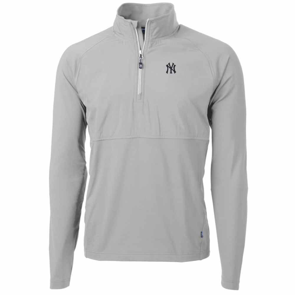 New York Yankees Cutter & Buck Adapt Eco Knit Hybrid Recycled Quarter-Zip Pullover Jacket - MLB Jackets