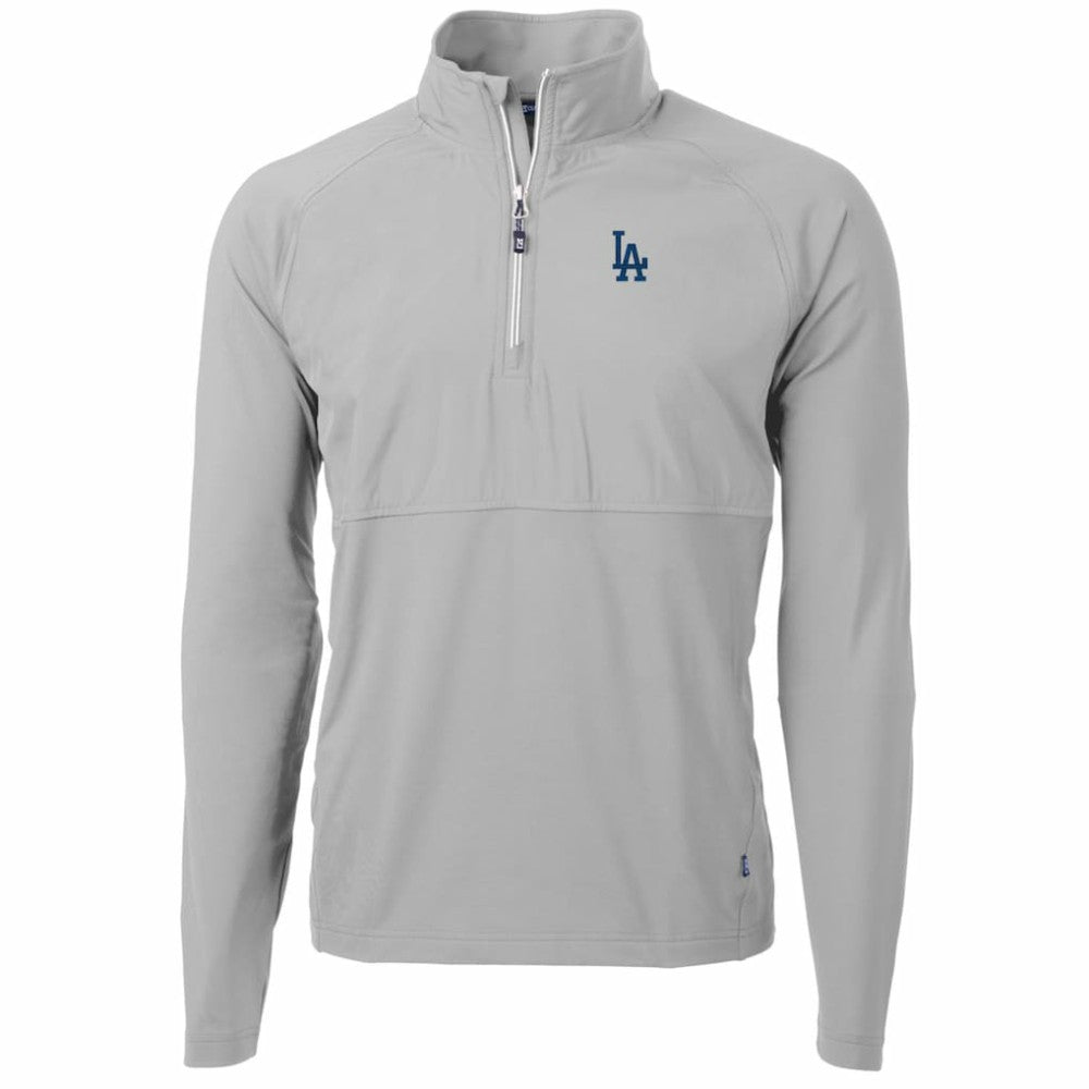 Los Angeles Dodgers Cutter & Buck Adapt Eco Knit Hybrid Recycled Quarter-Zip Pullover Jacket - MLB Jackets