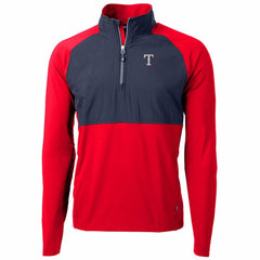 Texas Rangers Cutter & Buck Adapt Eco Knit Hybrid Recycled Quarter-Zip Pullover Jacket - MLB Jackets