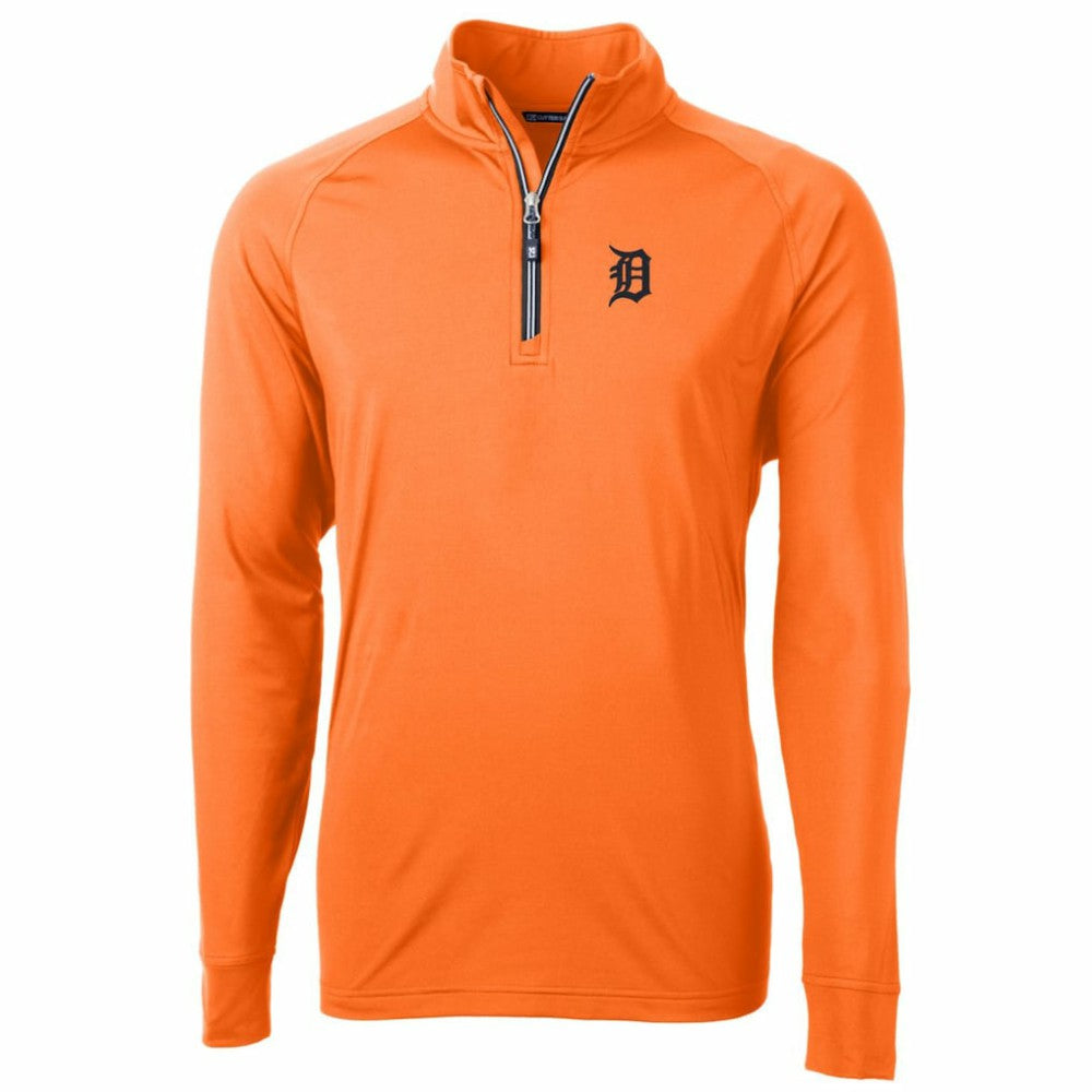 Detroit Tigers Cutter & Buck Adapt Eco Knit Stretch Recycled Quarter-Zip Pullover Jacket - MLB Jackets