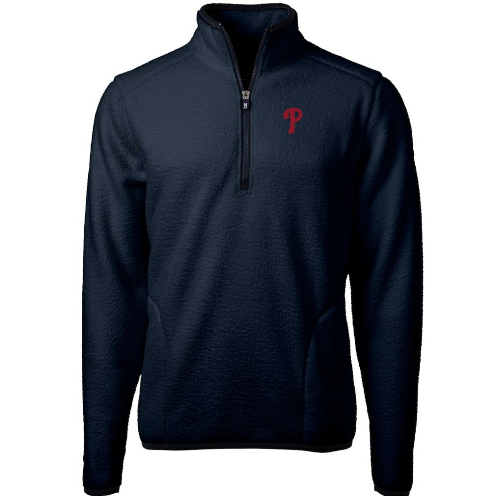 Philadelphia Phillies Cutter & Buck Cascade Eco Sherpa Fleece Quarter-Zip Pullover Jacket - MLB Jackets