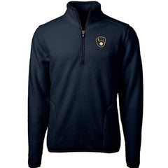 Milwaukee Brewers Cutter & Buck Cascade Eco Sherpa Fleece Quarter-Zip Pullover Jacket - MLB Jackets