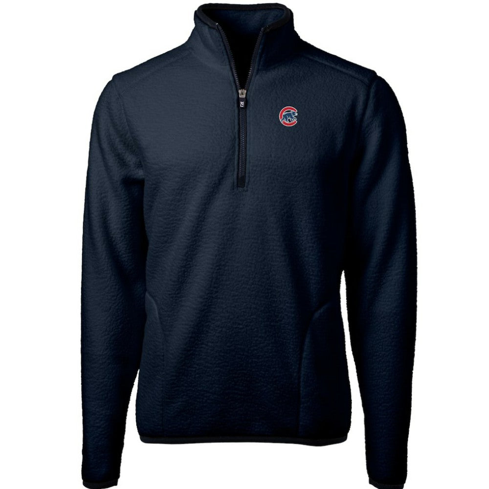 Chicago Cubs Cutter & Buck Cascade Eco Sherpa Fleece Quarter-Zip Pullover Jacket - MLB Jackets