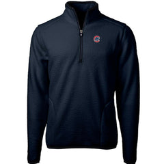 Chicago Cubs Cutter & Buck Cascade Eco Sherpa Fleece Quarter-Zip Pullover Jacket - MLB Jackets
