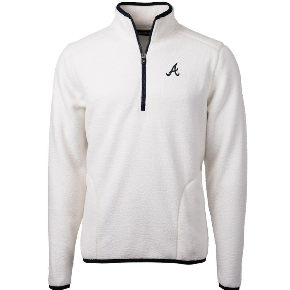 Atlanta Braves Cutter & Buck Cascade Eco Sherpa Fleece Quarter-Zip Pullover Jacket - MLB Jackets