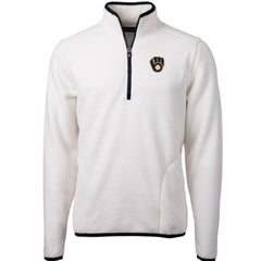 Milwaukee Brewers Cutter & Buck Cascade Eco Sherpa Fleece Quarter-Zip Pullover Jacket - MLB Jackets