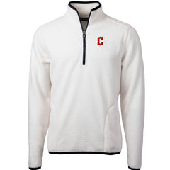 Cleveland Guardians Cutter & Buck Cascade Eco Sherpa Fleece Quarter-Zip Pullover Jacket - MLB Jackets