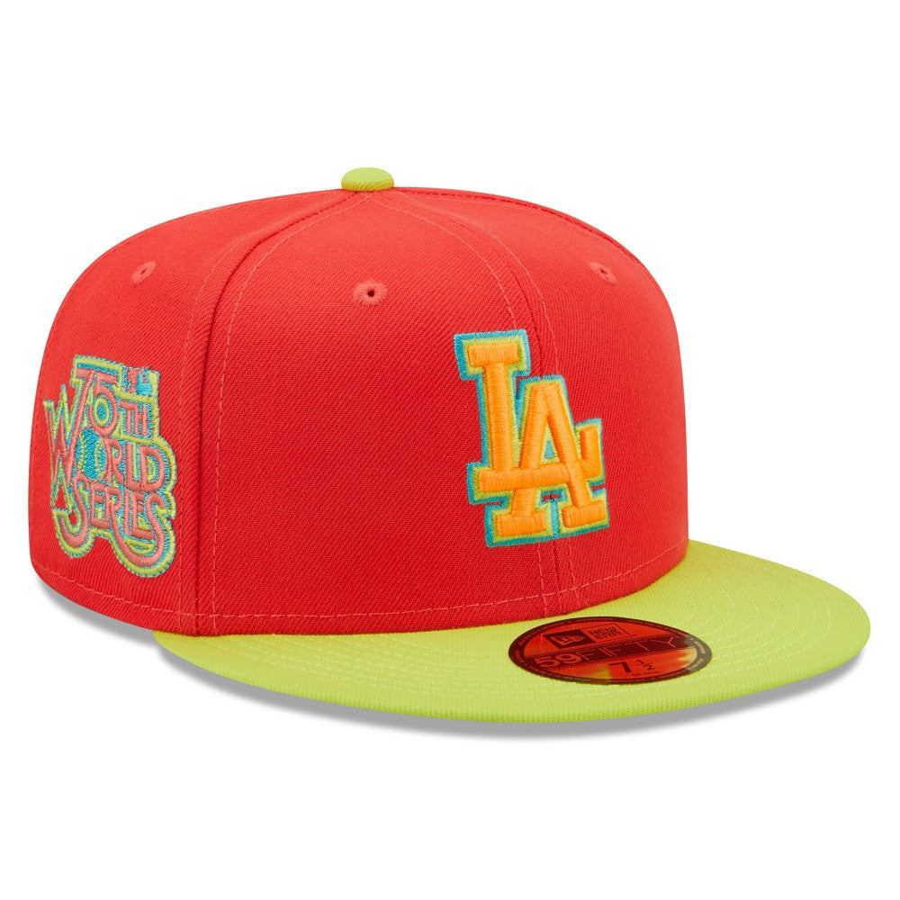 Los Angeles Dodgers New Era 1978 World Series  Lava Highlighter Combo 59FIFTY Fitted Hat - MLB Hats