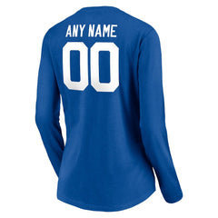 Indianapolis Colts Women's Team Authentic Personalized Name & Number Long Sleeve V-Neck T-Shirt | NFL On sale