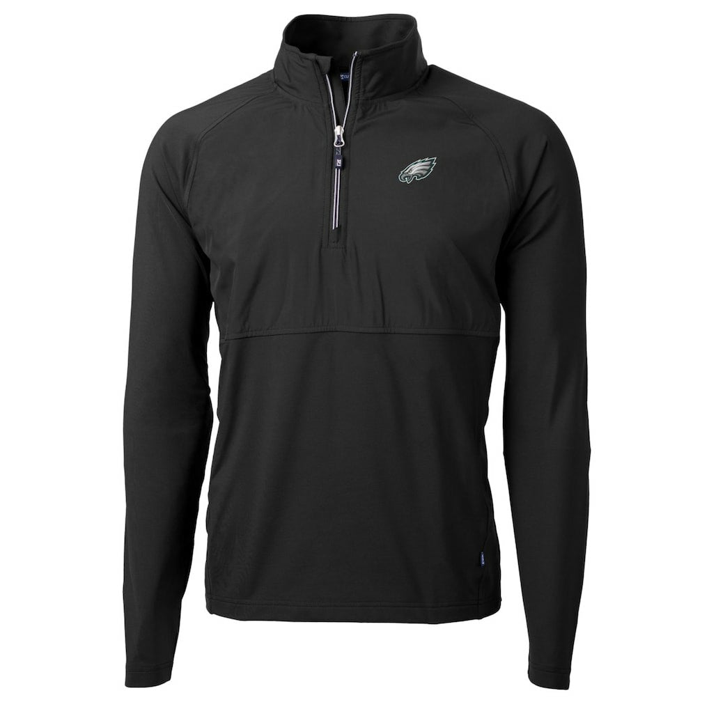 Philadelphia Eagles Cutter & Buck Adapt Eco Knit Hybrid Recycled Quarter-Zip Raglan Jacket | NFL Hot