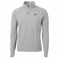 Miami Dolphins Cutter & Buck Adapt Eco Knit Hybrid Recycled Quarter-Zip Raglan Jacket | NFL New