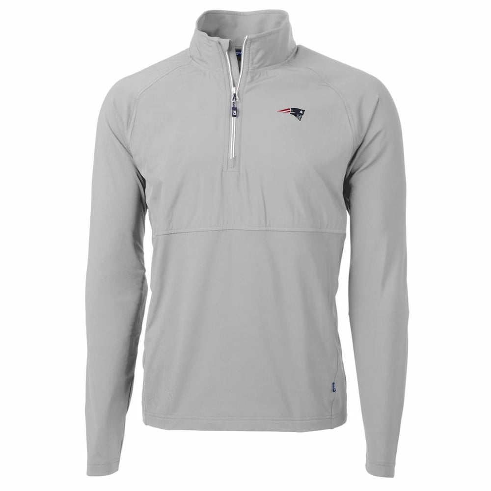 New England Patriots Cutter & Buck Adapt Eco Knit Hybrid Recycled Quarter-Zip Raglan Jacket | NFL Outlet
