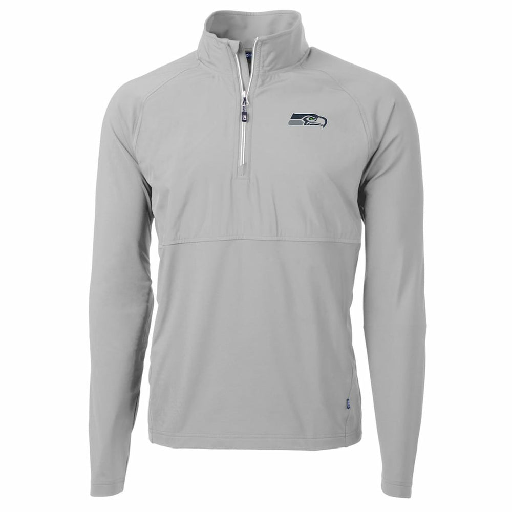 Seattle Seahawks Cutter & Buck Adapt Eco Knit Hybrid Recycled Quarter-Zip Raglan Jacket | NFL New