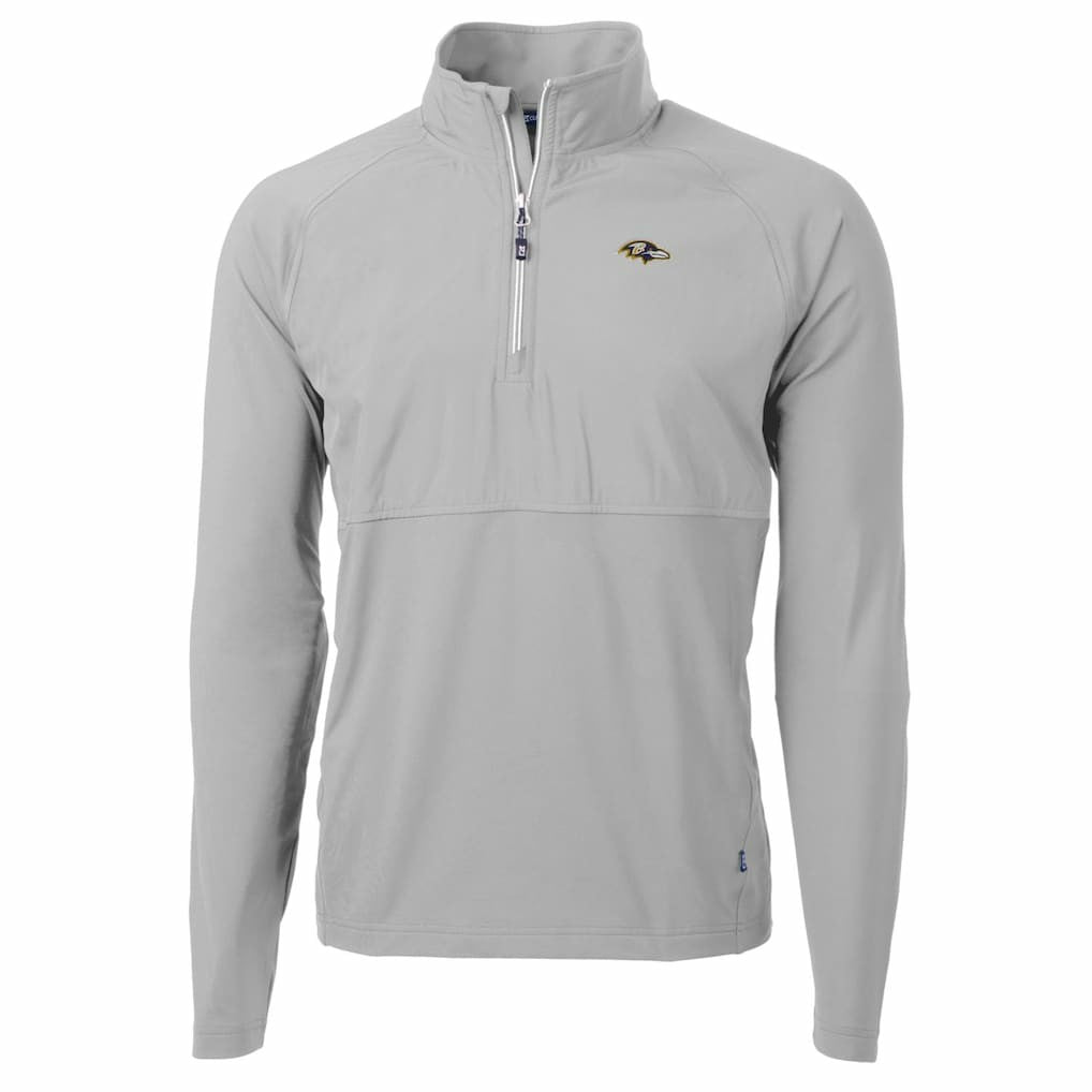 Baltimore Ravens Cutter & Buck Adapt Eco Knit Hybrid Recycled Quarter-Zip Raglan Jacket | NFL Sale