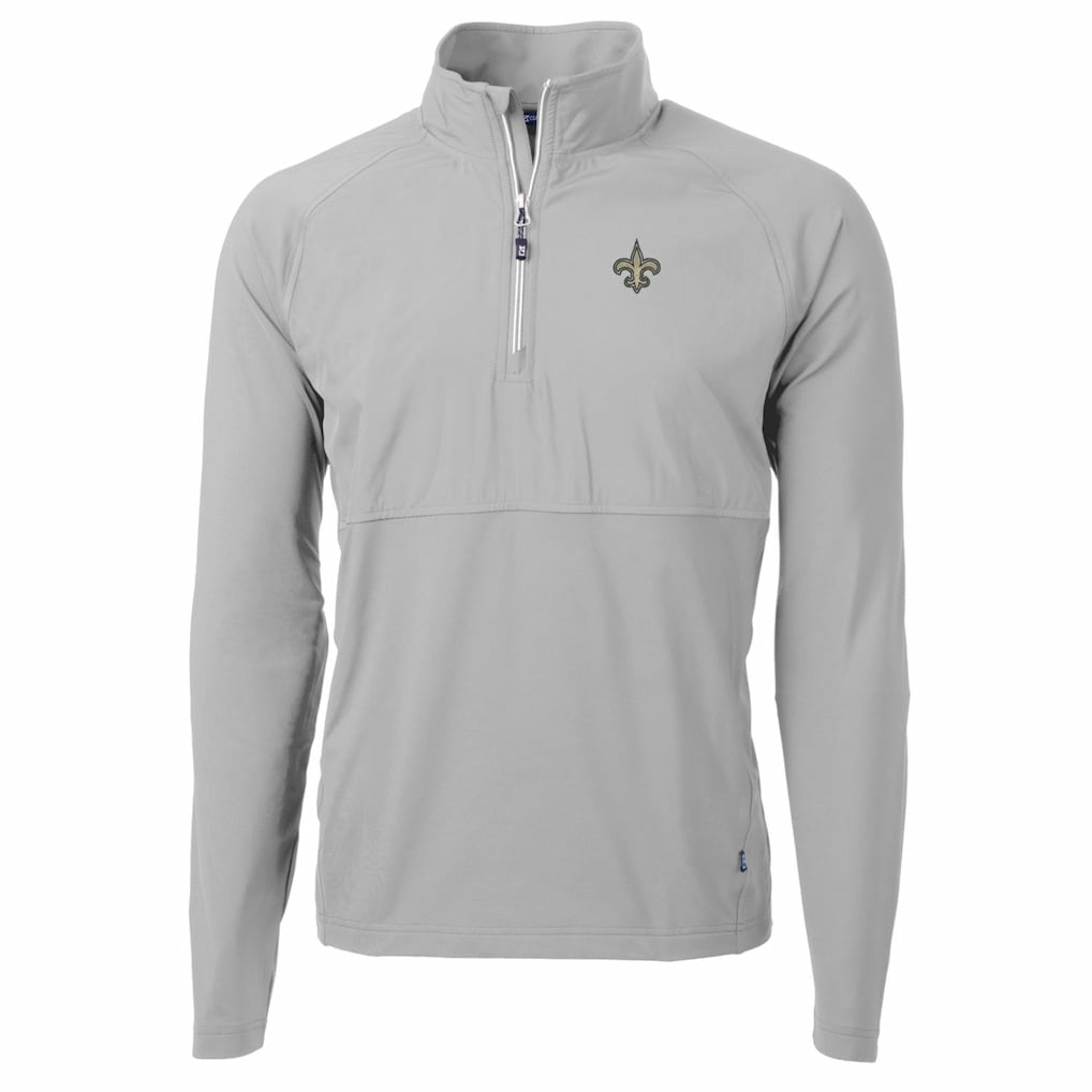 New Orleans Saints Cutter & Buck Adapt Eco Knit Hybrid Recycled Quarter-Zip Raglan Jacket | NFL New
